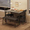 Gray Dining Table Set for 4 with Bench & 2 Upholstered Chairs,Kitchen Table Set