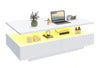 High Gloss LED Coffee Table With Storage Wooden 2 Drawer Living Room Furniture