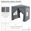 2m x 2m Garden Heavy Duty Pop Up Gazebo Marquee Party Tent Canopy Grey