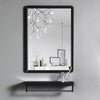 Bathroom Metal Frame Mirror Wall Mounted Mirror with Cosmetics Towel Shelf Rack