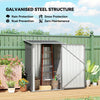3.3 x 3.4ft Lean‑To Steel Garden Storage Shed – Grey, Lockable Door, Ventilated