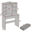 Dressing Table With Mirror Storage Makeup Desk Vanity Table Led Lights Bedroom