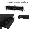 Minimalist Black TV Cabinet 180cm with Doors, Storage Drawers & Solid Wood Legs