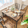 Dining Table and Chair Set,Kitchen Table Set for 4,Rustic Brown Wood&Metal Frame