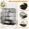 4-Tier Large Cat Cage 143cm Indoor Enclosure With Hammock
