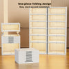 6-Tier Shoe Storage Unit,Foldable Organizer with Transparent Magnetic Doors