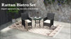 3PC Rattan Furniture Bistro Set Garden Table Chairs Patio Outdoor Black