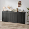 Radiator Cover Vertical Slat Modern Stylish MDF Wood White Black Cabinet Shelf