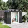 Heavy Duty Metal Garden Shed Outdoor Apex Roof Storage House w/ Free Foundation