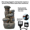 Garden Fountain Water Feature LED Lights Indoor Outdoor Polyresin Statues Decor