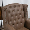 Chesterfield-style Wing Back Armchair Tufted Accent Chair Brown