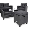 Garden Furniture Set Cambridge Rattan Corner Sofa Table Cushions Grey UK Stock