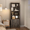 181cm Tall Bookshelf Free Standing Storage Shelf Unit with Storage Dark Oak