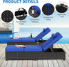 2 Pack Rattan Sun Lounger Garden Recliner with Adjustable Backrest with Cushion