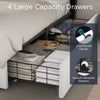 NEW STORAGE UPHOLSTERED BED FRAME 4FT6 DOUBLE WITH USB PORT & LED LIGHT,4 DRAWER