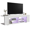 White 135cm High Gloss TV Stand Storage Cabinet Cupboard Unit with RGB Vwpcuoazt