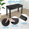 ♬Mustar Piano Stool Wooden Piano Bench With Storage Padded Keyboard Seat White