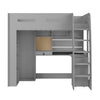 Grey High Sleeper Loft Bed with Desk and Wardrobe Carter