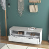 Shoe Storage Bench w/ Removable Cushion, Open Compartments & Drawers Refurbished