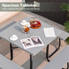 8-Person Outdoor Portable Picnic Table Bench Set w/Umbrella Hole & 4 Benches