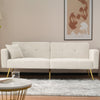 Fabric Sofa Bed Love Seat Sofa Settee Couch with Metal Legs & Cushions White