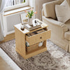 Fluted Nightstand with Drawer,Wood End Table,Bedside Storage Cabinet for Bedroom