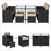 8 SEATER CUBE RATTAN GARDEN FURNITURE SET CHAIRS SOFA TABLE OUTDOOR PATIO WICKER