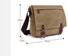 Men School Military Shoulder Bag Messenger bag Vintage Canvas Leather Satchel