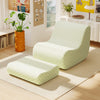 Bedroom Floor Couch Bean Bag Chair with Ottoman-Green