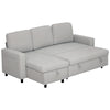 3 Seater Corner Sofa Bed w/ Storage Convertible Pull Out Sofa Bed