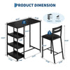 3-Piece Dining Table Set with Storage Shelves,Kitchen Table with 2 Padded Chairs