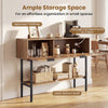 Freestanding Sofa Table with Flip Doors & Open Storage Shelf