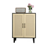 Wooden Storage Cabinet with Rattan Decorating Buffet Sideboard Accent Cabinet