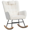 Nursing Rocking Chair with High Backrest and Footstool Rocking Chair for Nursery