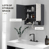 Wall Mounted Bathroom Storage Cupboard W/ Mirror and Shelf, Light Grey