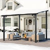 Aluminium Lean-To Gazebo, Wall-Mounted Hardtop Roof Pergola for Garden & Patio