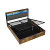 Wooden Ottoman Bed Frame 4ft6 Double Bed with Under Bed Storage and LED Lighting