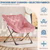 Folding Saucer Foldable Moon Chair Camping Outdoor Soft Padded Seat No Assembly