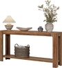 63 Inch Entryway Console Table, 2-Tier Farmhouse Narrow Sofa Table Behind Couch
