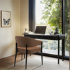 Set of 2 Leather Dining Chairs Modern Kitchen Dressing Room Bedroom Padded Seat