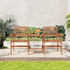 Wood 2-Seat Conversation Set Outdoor Patio Loveseat with Coffee Table