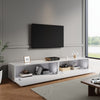 200cm High Gloss Floating TV Cabinet Stand Unit Storage Door Wall Mounted White