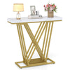 Gold Console Table Modern Sofa Table-White