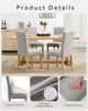 Set of 2 Modern Fabric Upholstered Dining Chairs, Curved Backrest+Solid Wood Leg