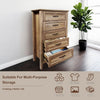 5 Drawers Dresser for Bedroom Wood Tall Chset of Drawer Metal Handle Living Room