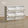 Slim Shoe Storage Cabinet with 4 Flip Drawers for Hallway, White