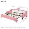 Single PU Leather Sofa Bed Daybed with LED Crown Headboard & Trundle 90x190cm