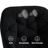 2x Black Rotatable Dining Chairs Velvet Seat Metal Leg Swivel Kitchen Modern