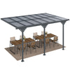 Outdoor Patio Wall-mounted 4.35 x 3(m) Gazebo Pergola, Aluminum Post, PC Roof