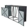Dark Grey Galvanized Steel Outdoor Storage Shed with Multiple Doors